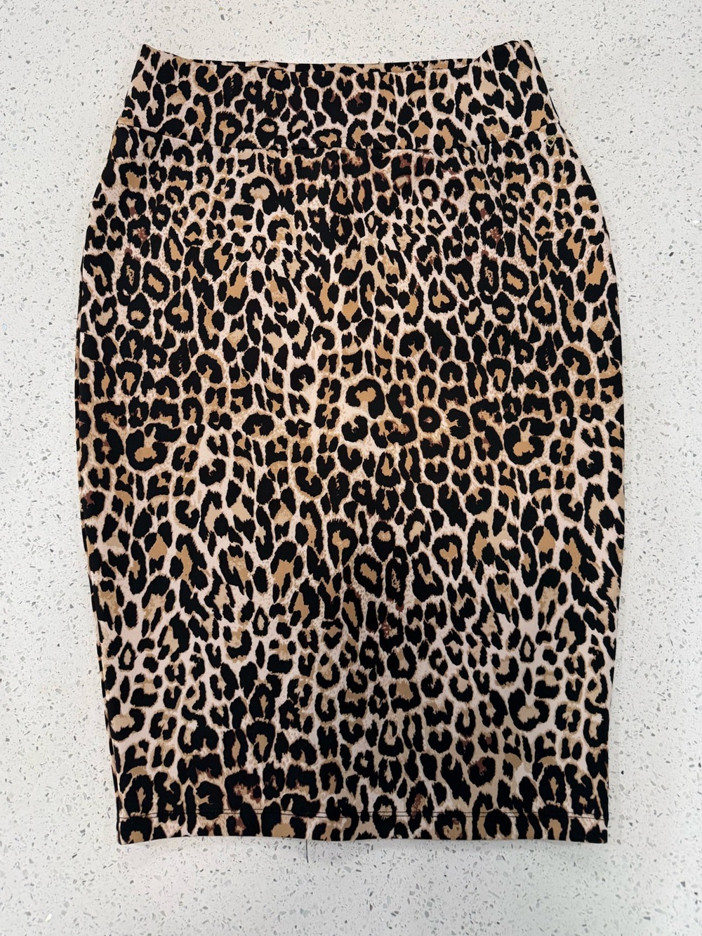 Leopard Print Pencil Skirt - Tan and Black